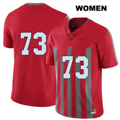 Women's NCAA Ohio State Buckeyes Michael Jordan #73 College Stitched Elite No Name Authentic Nike Red Football Jersey EH20Y28EI